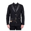 Vintage Goth Steampunk Jacket Men Black Gothic black jacket